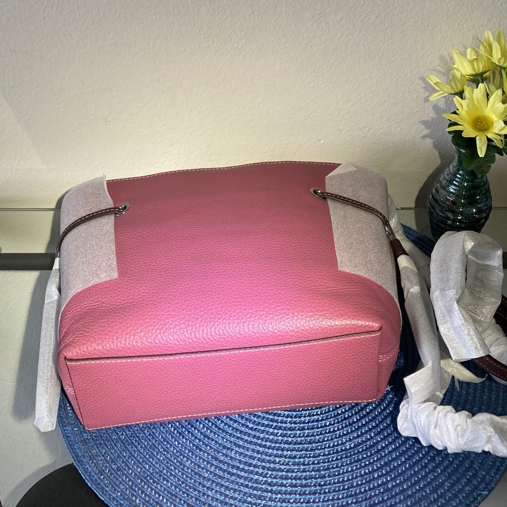 *SOLD-COACH LEATHER Andy Crossbody/Tote horse & Carriage NWT! GORGEOUS RASPBERRY - Picture 6 of 9